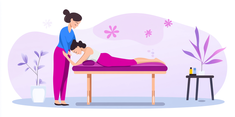 u1221652487 illustration of a woman getting a back massage by c0734e2d 149f 47d4 bdc1 ca393e1c0cae 2 768x384